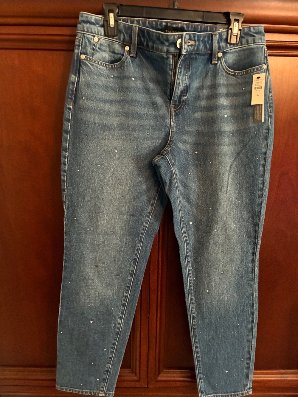 Talbots Blue High-Rise Skinny Jeans with Scattered Studs